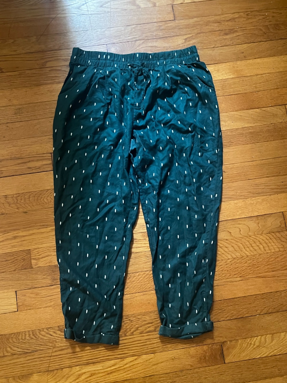 Garnet Hill Teal Drawstring Pants